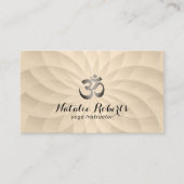 ヨガインストラクターOmロゴモダン金ゴールドスパイラル 名刺 (正面)