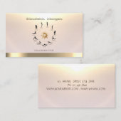 ヨガウィメンシルエット金ゴールドサンヨガインストラクター 名刺 (正面/裏面)