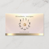 ヨガウィメンシルエット金ゴールドサンヨガインストラクター 名刺 (正面)