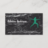 ヨガウォリアーのポーズ |大理石背景 名刺 (裏面)