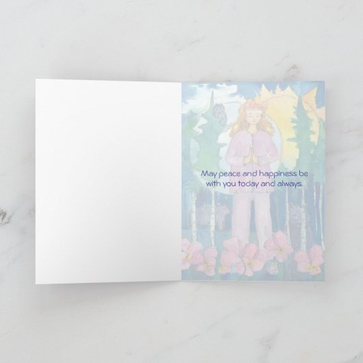 ヨガウルフクロウ熊ワイルドライフナマステマイフレンド カード (内部)