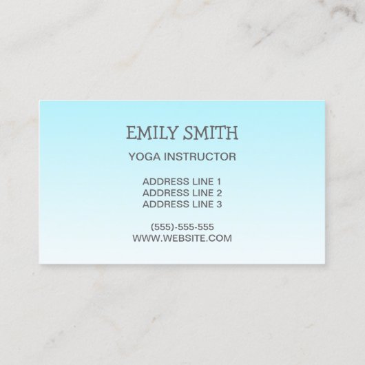 ヨガウーマンインツリーポーズヨガインストラクター 名刺 (裏面)