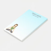 ヨガウーマンインロータスポーズヨガインストラクター ポストイット (アングル)