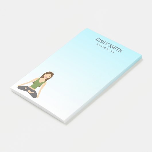 ヨガウーマンインロータスポーズヨガインストラクター ポストイット (アングル)