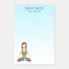 ヨガウーマンインロータスポーズヨガインストラクター ポストイット