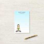 ヨガウーマンインロータスポーズヨガインストラクター ポストイット (デスク上)