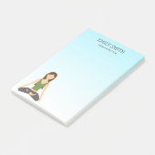 ヨガウーマンインロータスポーズヨガインストラクター ポストイット (アングル)