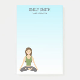 ヨガウーマンインロータスポーズヨガインストラクター ポストイット