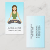 ヨガウーマンインロータスポーズヨガインストラクター 名刺 (正面/裏面)