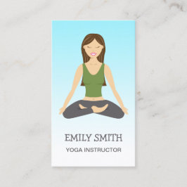 ヨガウーマンインロータスポーズヨガインストラクター 名刺