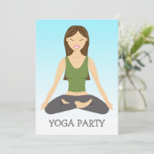 ヨガウーマンインロータスポーズヨガパーティー 招待状 (スタンド正面)