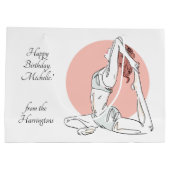 ヨガウーマンカスタム文字抱き枕 ラージペーパーバッグ (裏面)