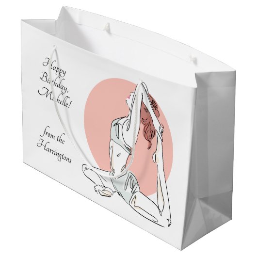 ヨガウーマンカスタム文字抱き枕 ラージペーパーバッグ (裏面アングル)