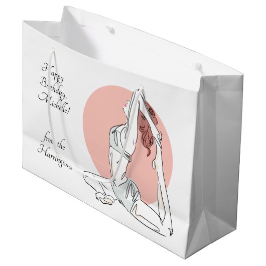 ヨガウーマンカスタム文字抱き枕 ラージペーパーバッグ (正面アングル)