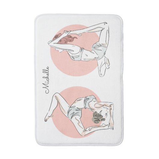 ヨガウーマン名前をカスタムするバスマット バスマット (正面縦)