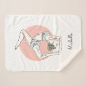 ヨガウーマン名前をカスタムする毛布 シェルパブランケット (正面(横))