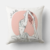 ヨガウーマン名前をカスタムする装飾用クッション クッション (裏面)