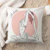 ヨガウーマン名前をカスタムする装飾用クッション クッション (ブランケット)