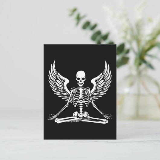 ヨガエステティックゴシックウめい想ィングスケルトンエンジェル ポストカード (スタンド正面)