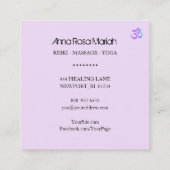 *~*ヨガエナジーヒーモダンラーオウムOmシンボル スクエア名刺 (裏面)