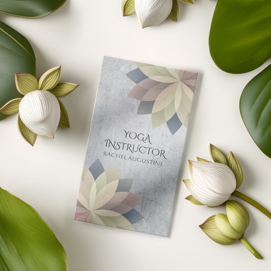 ヨガエレガントインストラクターカラフルロータスオムシンボル 名刺
