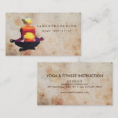 ヨガエレガントインストラクターサンセットウォーターカラーヨガ 名刺 (正面/裏面)