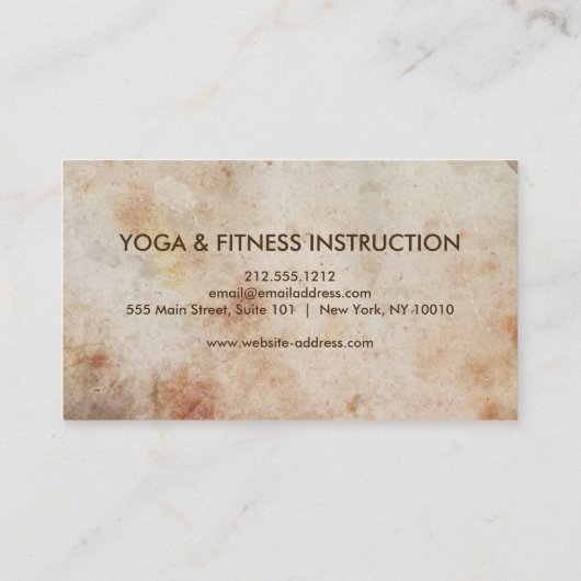 ヨガエレガントインストラクターサンセットウォーターカラーヨガ 名刺 (裏面)