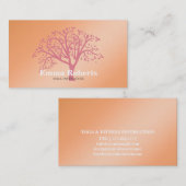 ヨガエレガントインストラクターバラ金ゴールドツリー 名刺 (正面/裏面)