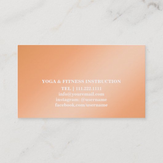 ヨガエレガントインストラクターバラ金ゴールドツリー 名刺 (裏面)