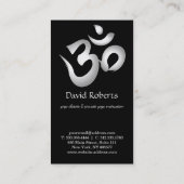 ヨガエレガントインストラクターブラックホワイトフローラマンダラ 名刺 (裏面)