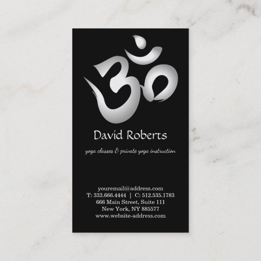 ヨガエレガントインストラクターブラックホワイトフローラマンダラ 名刺 (裏面)