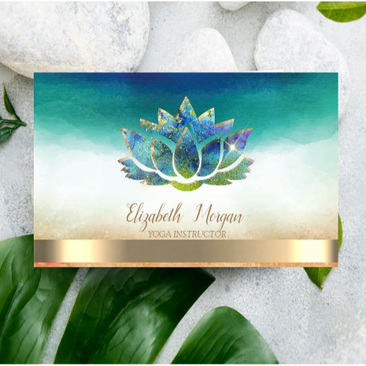ヨガエレガントインストラクターブルーロータス 名刺