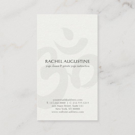 ヨガエレガントインストラクターホワイト金ゴールドフローラ曼荼羅 名刺 (裏面)