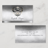 ヨガエレガントインストラクターロータスムーンシルバー 名刺 (正面/裏面)