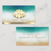 ヨガエレガントインストラクター金ゴールドロータスウォーター色 名刺 (正面/裏面)