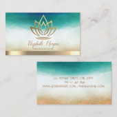 ヨガエレガントインストラクター金ゴールドロータス 名刺 (正面/裏面)