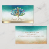 ヨガエレガントグリッターガールブルーロータス 名刺 (正面/裏面)