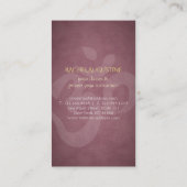 ヨガエレガントフローラマンダラOMサインパープルレザー 名刺 (裏面)