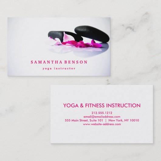 ヨガエレガント瞑想ウェルネスビジネスカード 名刺 (正面/裏面)