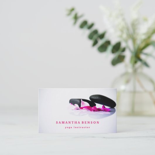 ヨガエレガント瞑想ウェルネスビジネスカード 名刺 (スタンド正面)