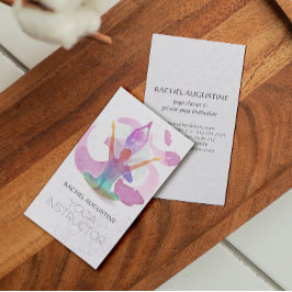 ヨガエレガント瞑想ポーズオムシンボルウォーター色 名刺