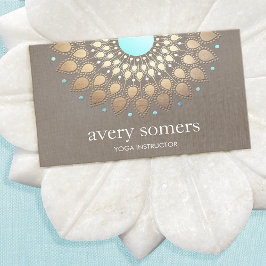 ヨガエレガント金ゴールドロータスマンダラタウペリネン 名刺