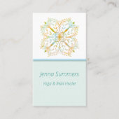 ヨガエレガント霊気ヒーラー金ゴールドマンダラフラワー 名刺 (正面)
