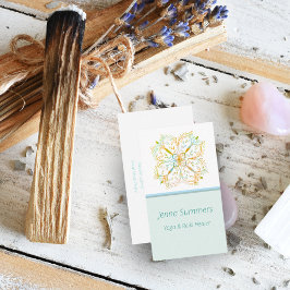 ヨガエレガント霊気ヒーラー金ゴールドマンダラフラワー 名刺