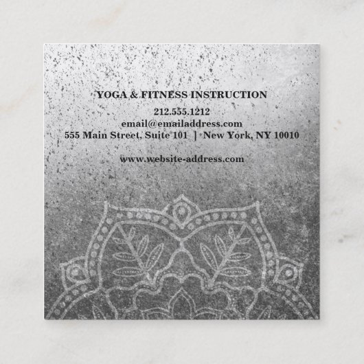 ヨガエレガント スクエア名刺 (裏面)
