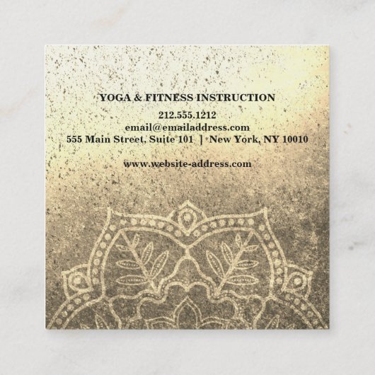 ヨガエレガント スクエア名刺 (裏面)