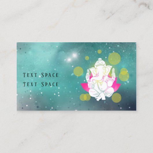 ヨガエレファントティール（緑がかった色）水彩 名刺 (裏面)