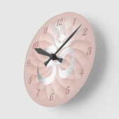 ヨガオムサイン抽象芸術バラ金ゴールドロータスフローラ ラウンド壁時計 (傾斜)