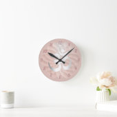 ヨガオムサイン抽象芸術バラ金ゴールドロータスフローラ ラウンド壁時計 (ホーム)