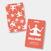 ヨガオムポーズ先生ホールパススクールカラー バッジ (正面＆裏面)